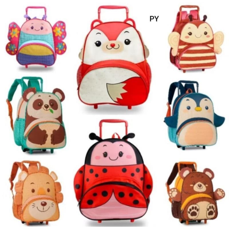 Mochila De Rodinhas Infantil Creche Escolar Passeios Reforçada Clio CP2654B