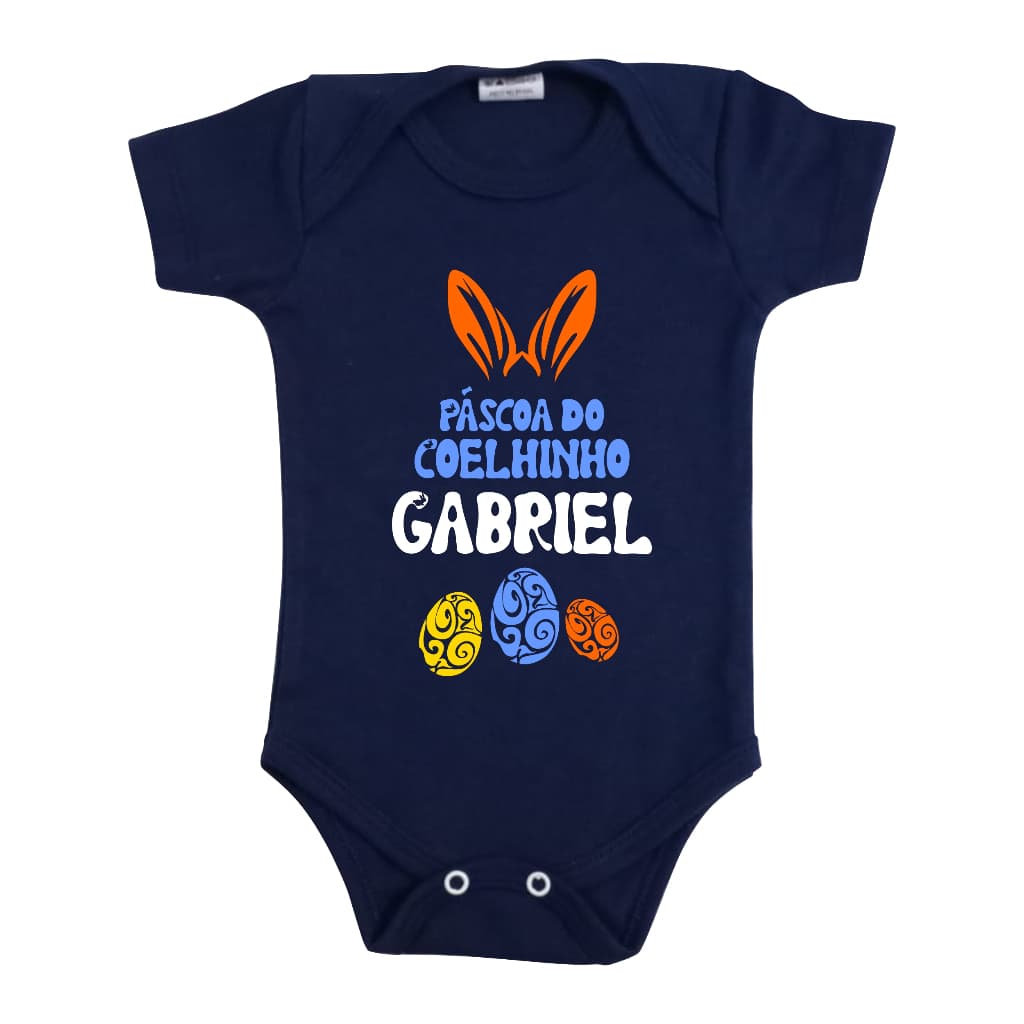 Body Infantil Bebê Tema Páscoa Personalizado com Nome