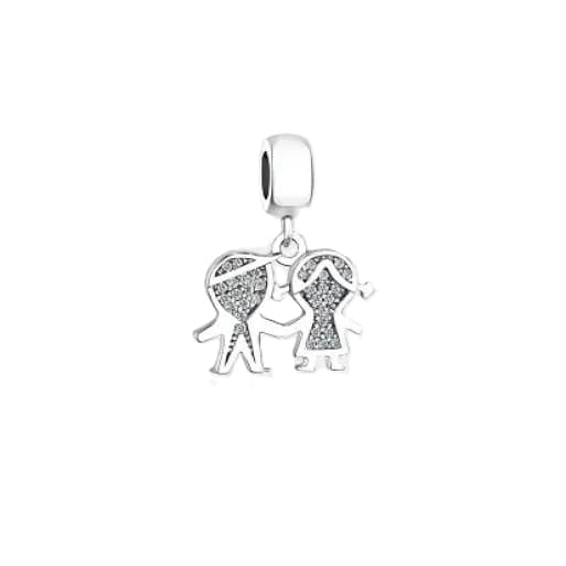 Pingente Berloque Colar Casal Prata 925