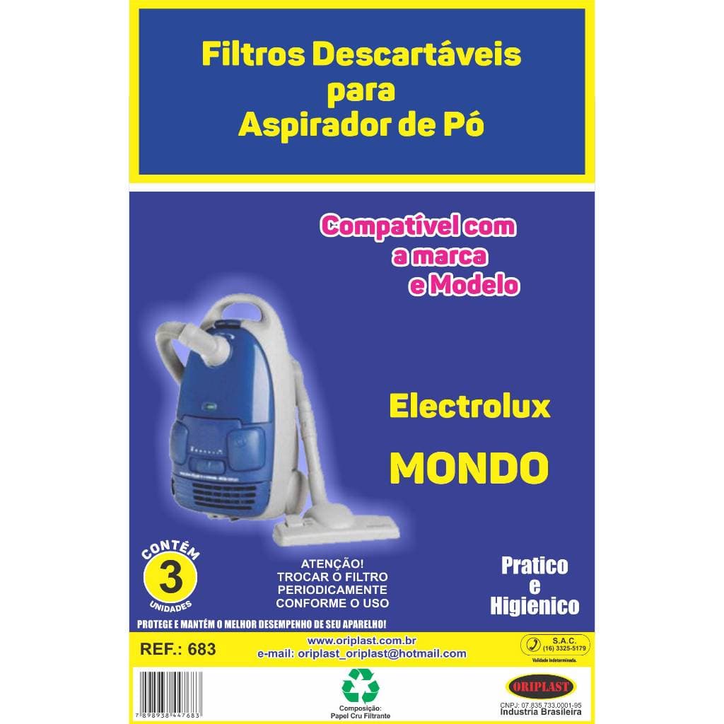 Kit C/3 Saco Aspirador De Pó Electrolux Mondo