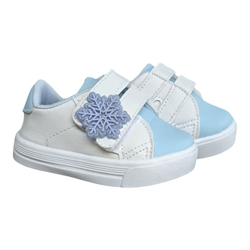 Tênis infantil feminino enfeite frozen floco de neve