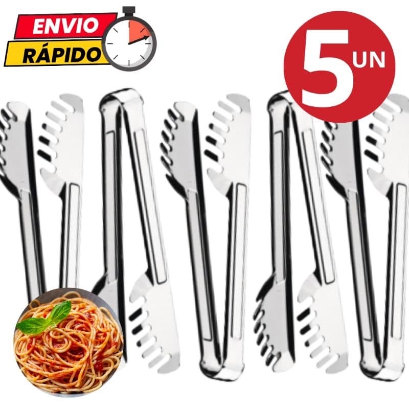 Kit Pegadores Massa Salada Carne em Aço Inox Material Premium Para Cozinha Casa Restaurante Buffet