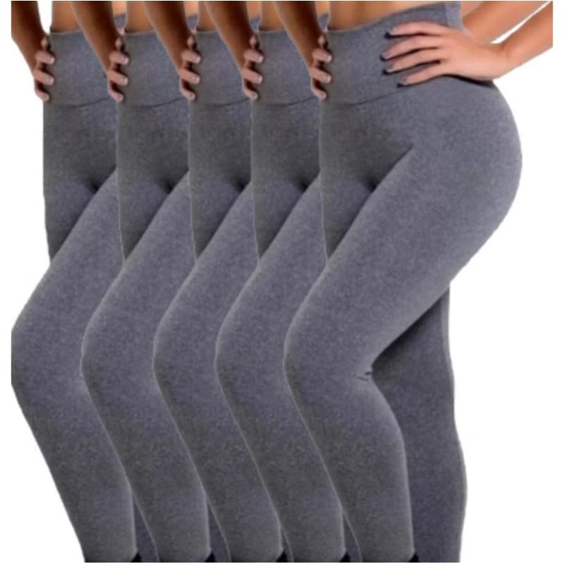 Calça Legging Fitness Kit Com 5 Calças Leggings Diversas Opções De Cores