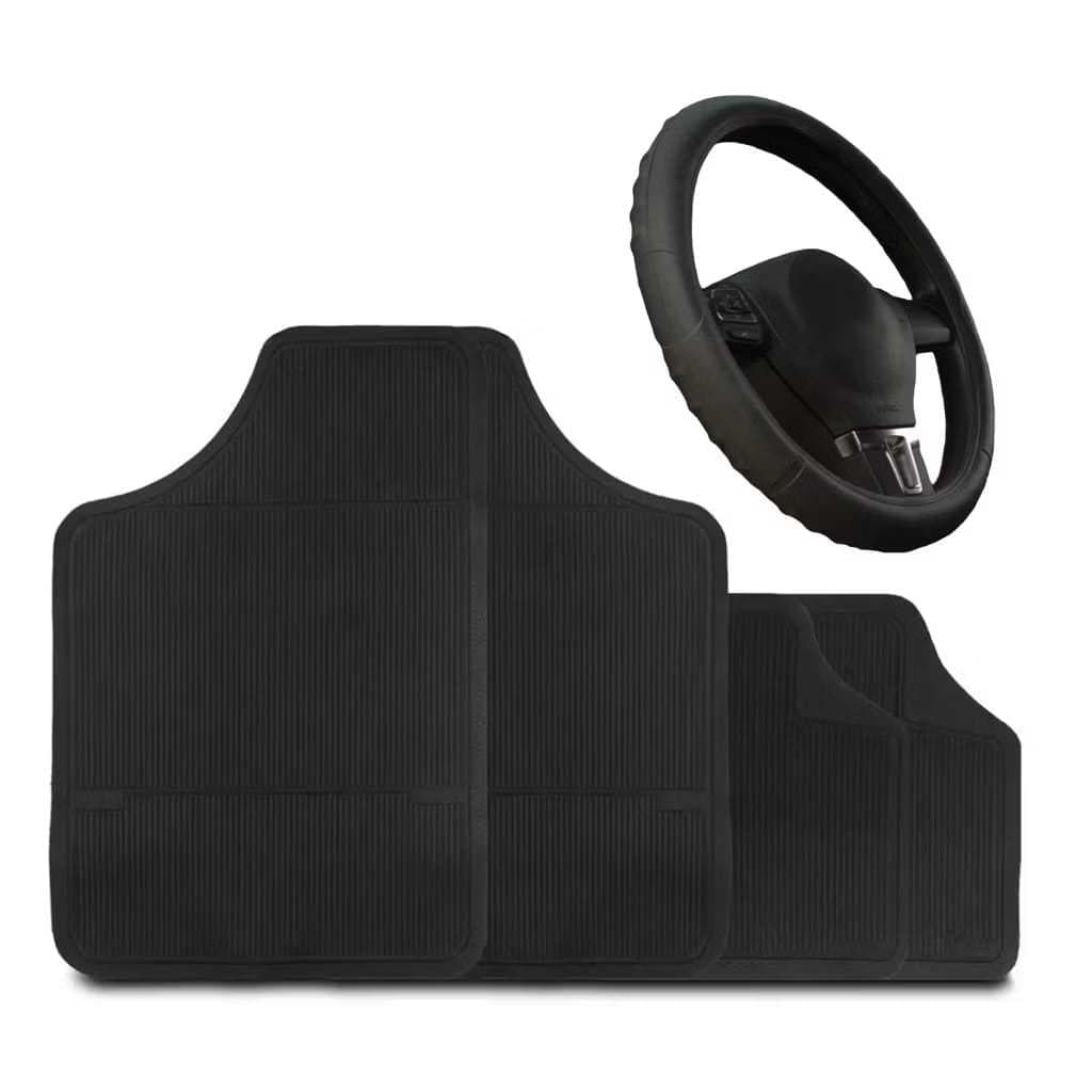 kit tapete Automotivo + Capa Volante Universal