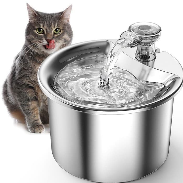 Bebedouro Para Cães e Gatos Fonte Água 2l Filtro Silenciosa Inox Mantem a Agua Gelada