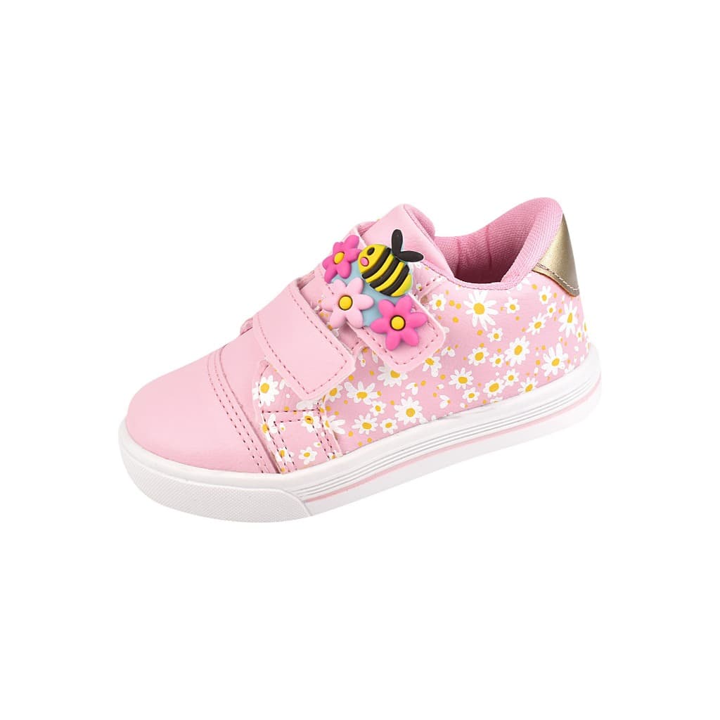 Tenis infantil casual menina moda confortável escola promoção volta as aulas tendência leve sofisticado feminino velcro.