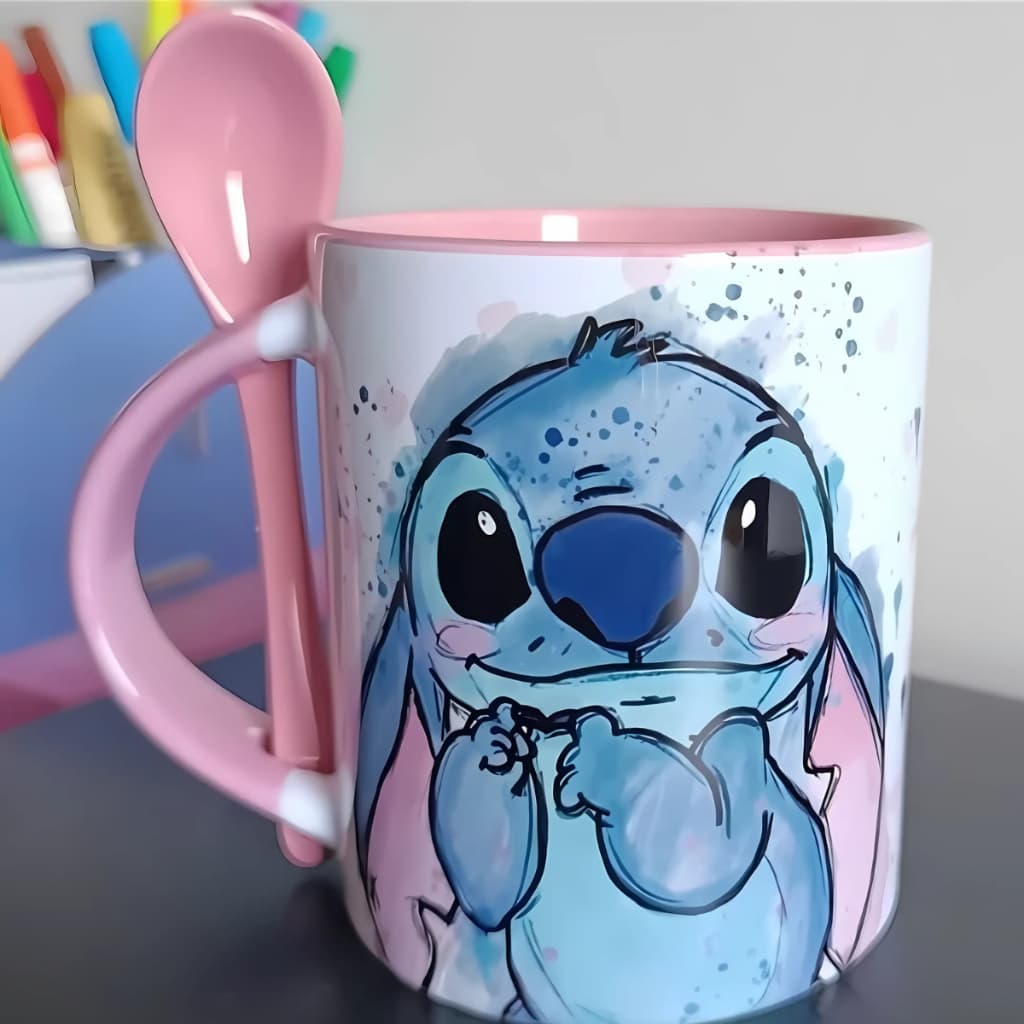 Caneca Personalizada de Porcelana Lilo Stich - Presente ideal para amigos ou namorada