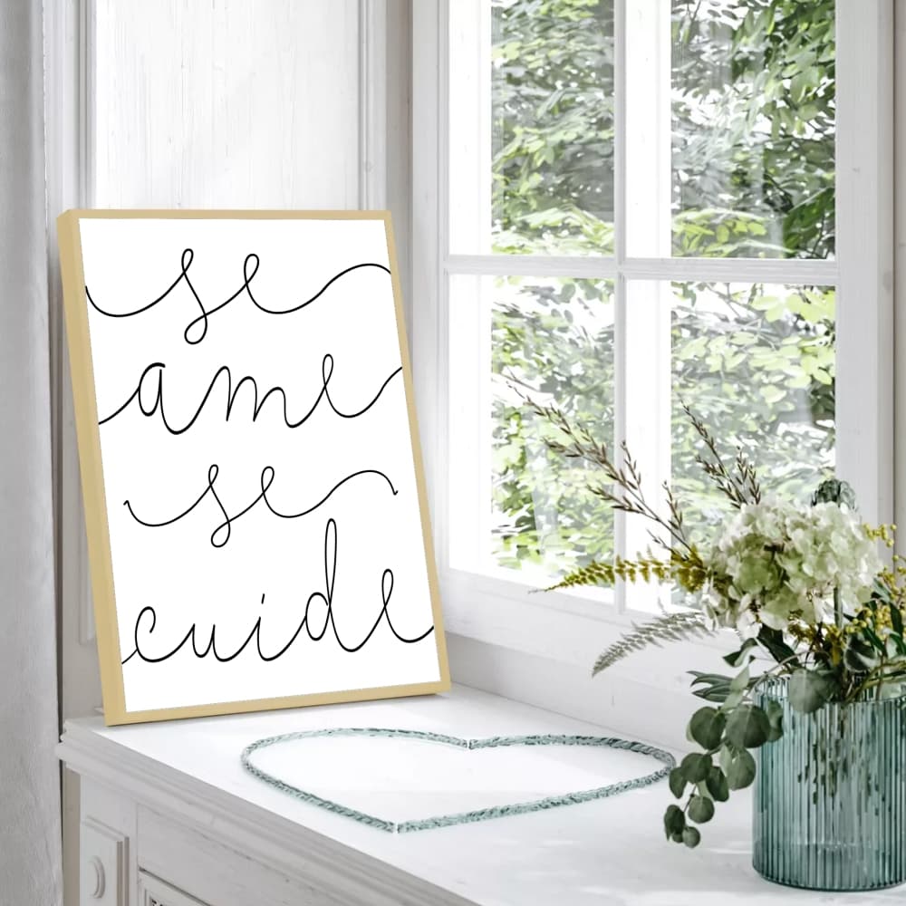 Quadro Decorativo Se Ame, Se Cuide Moldura Caixa TokQuadros
