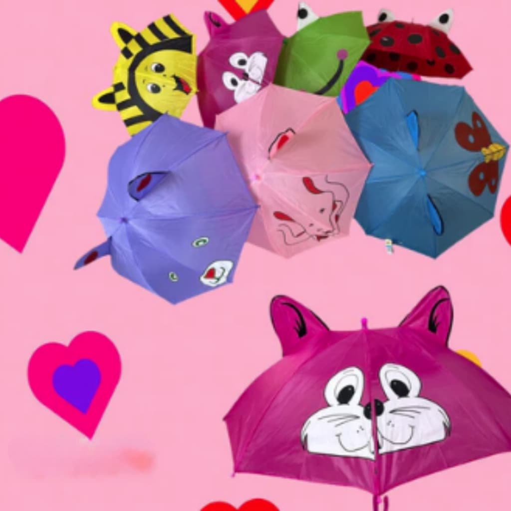 Guarda-Chuva Infantil com Abertura Automática e Apito – Modelos Masculino e Feminino