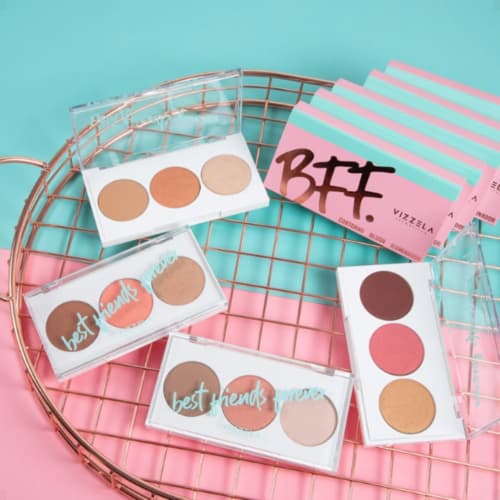 Paleta BFF Blush Contorno e Iluminador Vizzela