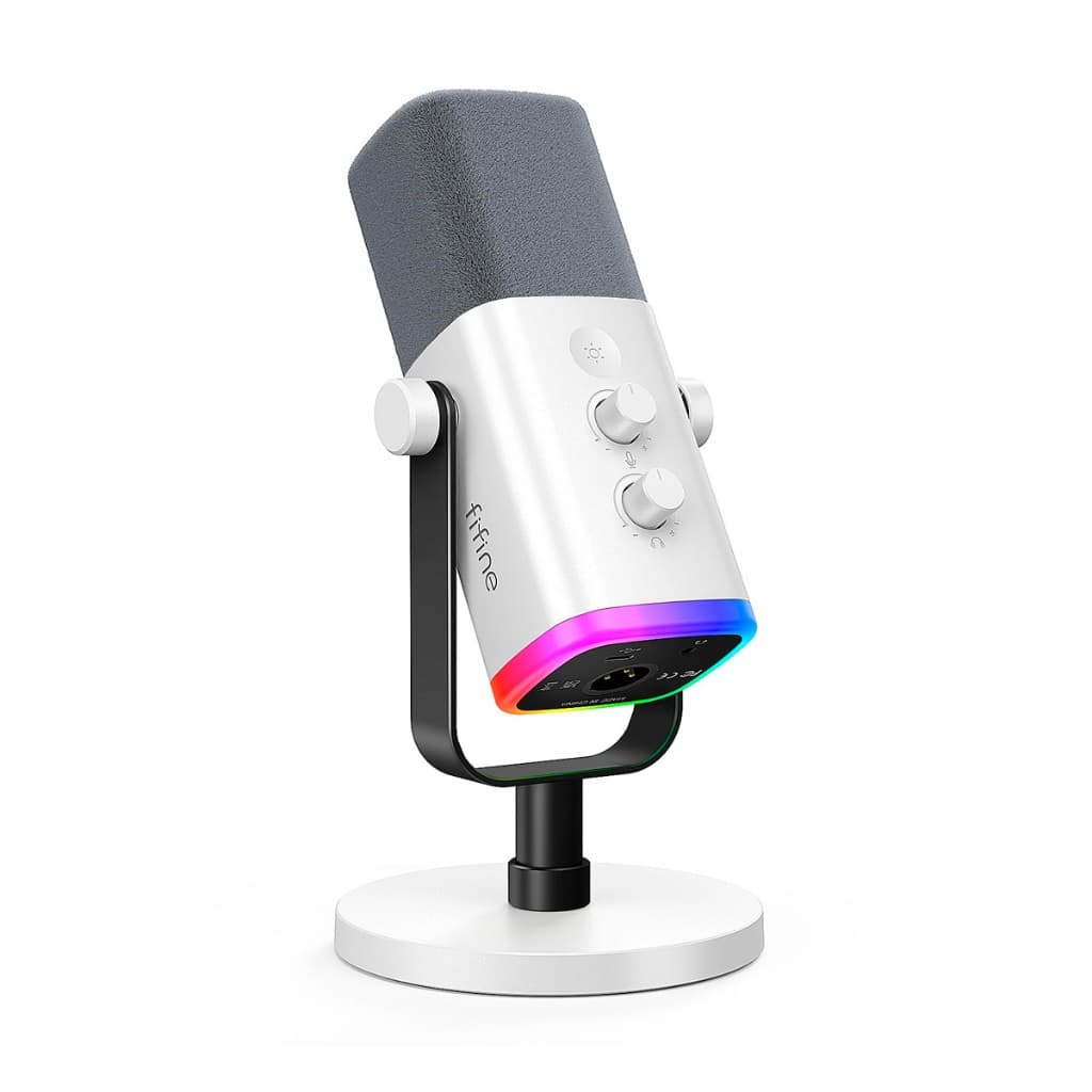 Microfone Gamer USB/XLR Fifine Streaming AM8 Branco