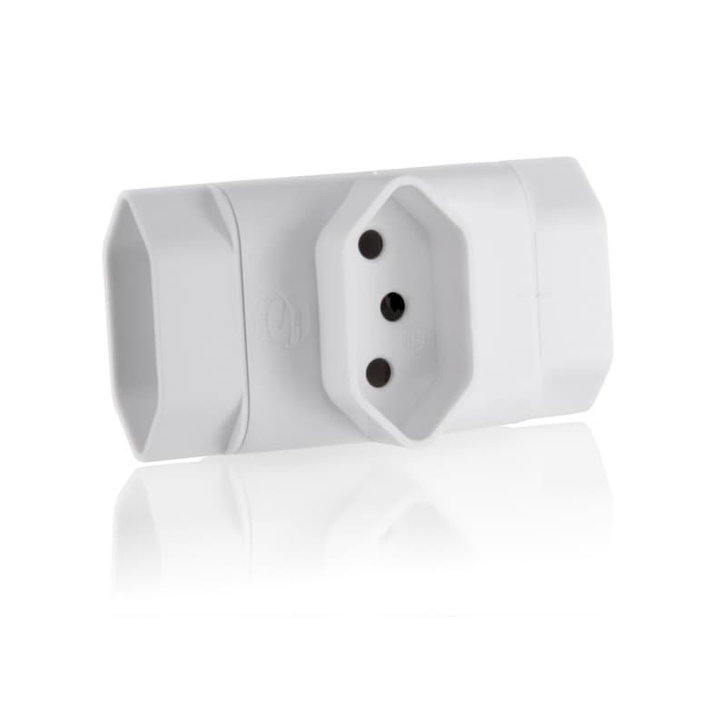 Adaptador T multiplicador 3 saídas - Benjamim Tomadas Tripolar Forlux 10a Tensão Maxima 250v