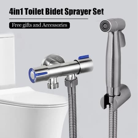 Ducha Higiênica Para Banheiro Completa Luxo Metal Inox Chuveirinho Combo 1.2M/1.5M
