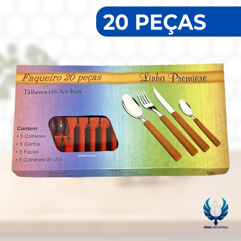 Jogo De Talher Faqueiro Em Aço Inox Linha Premiere Com 20 Peças