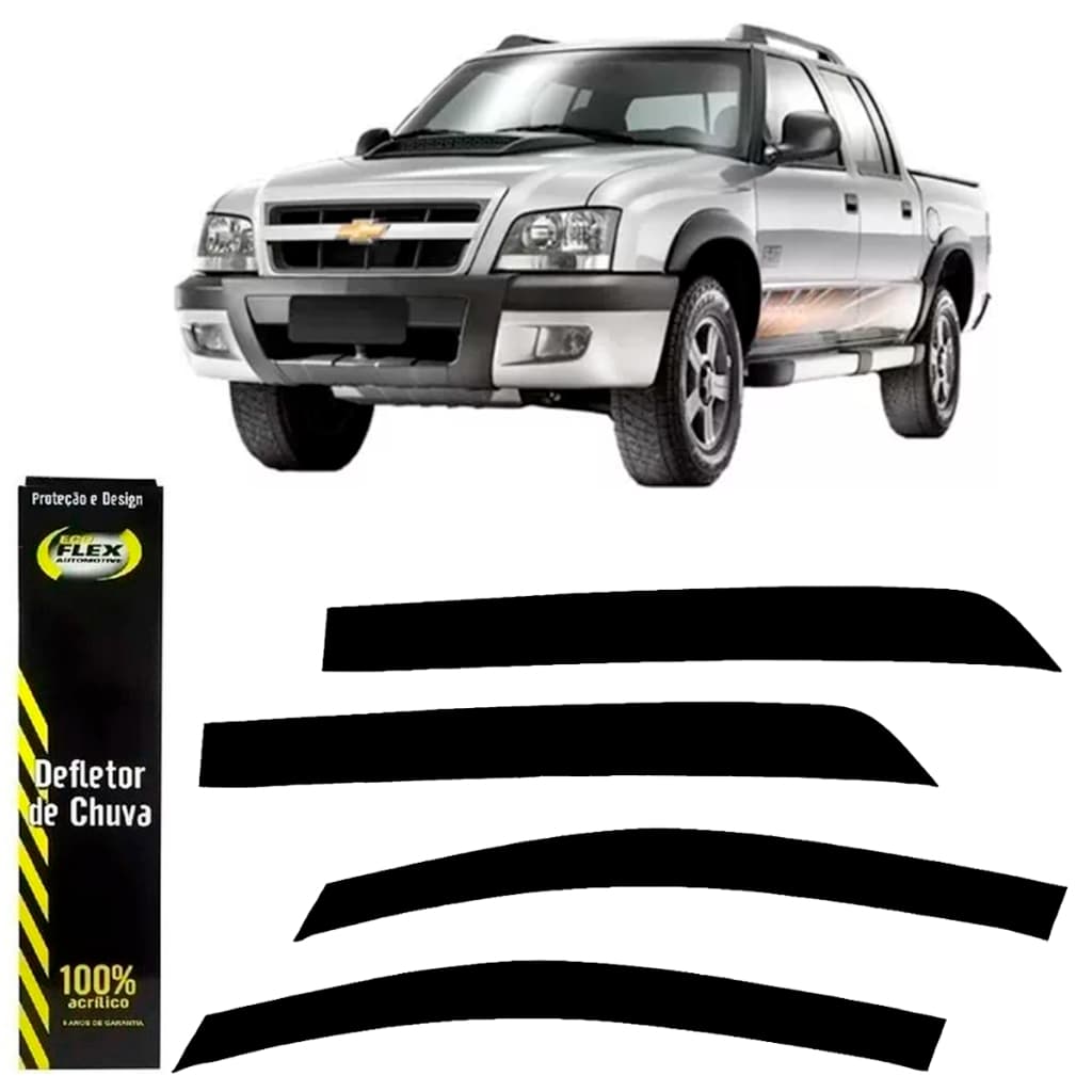 Calha De Chuva Defletor S10 S-10 Cab. Dupla 96/11 4 Portas