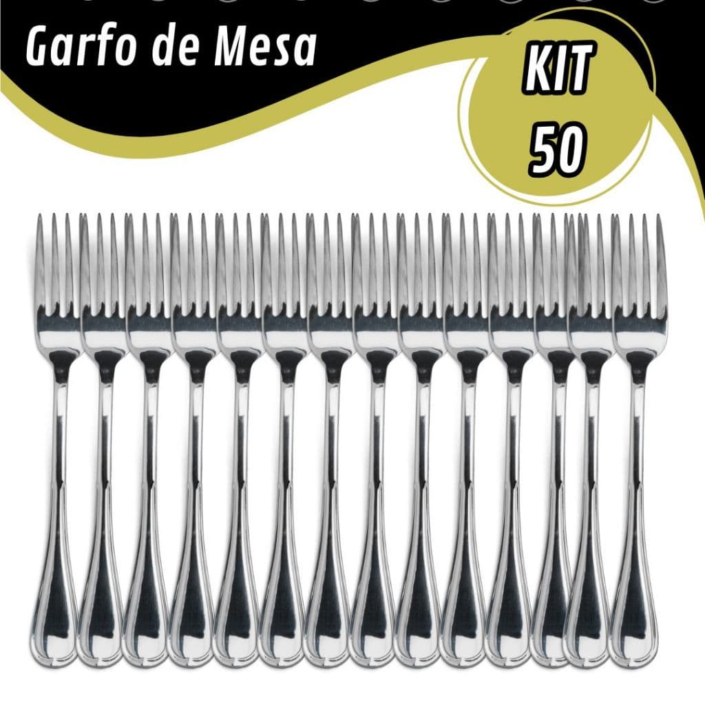 PROMO Kit 50 Garfos Aço Inox 100% Para Cozinha Casa e Restaurante Buffet