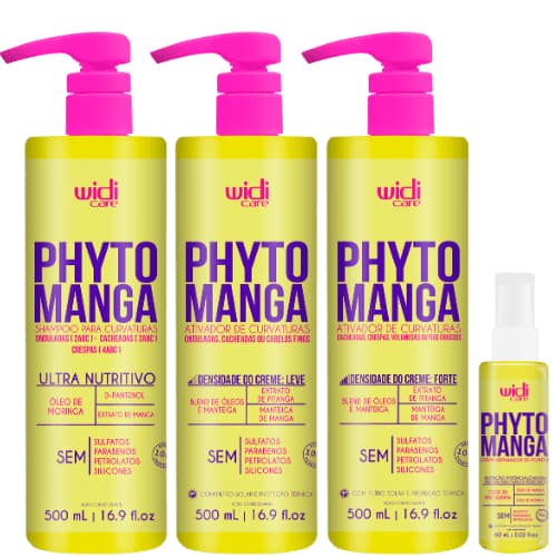 Phyto Manga  para Curvaturas wide care, Shampoo , creme finalizador e sérum