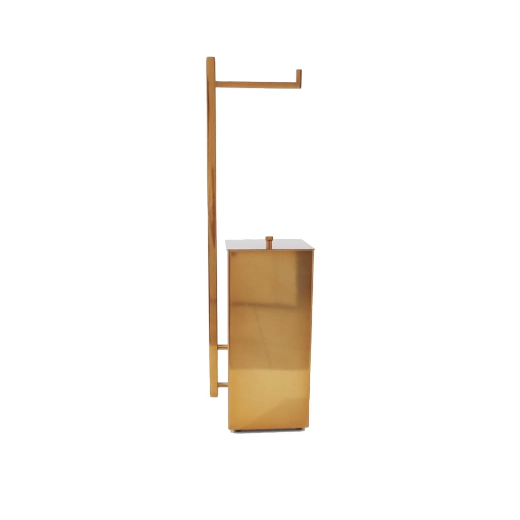 Lixeira Inox Quadrada com Papeleira Red Gold Padrão Deca