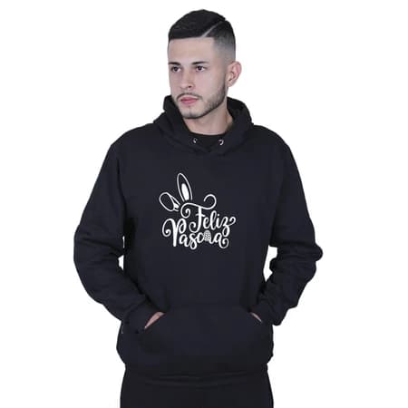 Moletom Agasalho Feliz Pascoa Happy Easter Casaco Blusa 100% Algodão