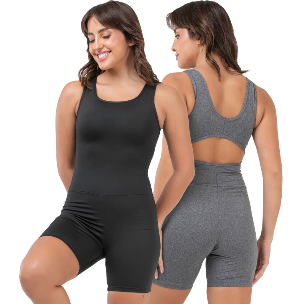 Kit 2 Macaquinho Curto Suplex Bravaa Store Fitness Ciclista Academia 057
