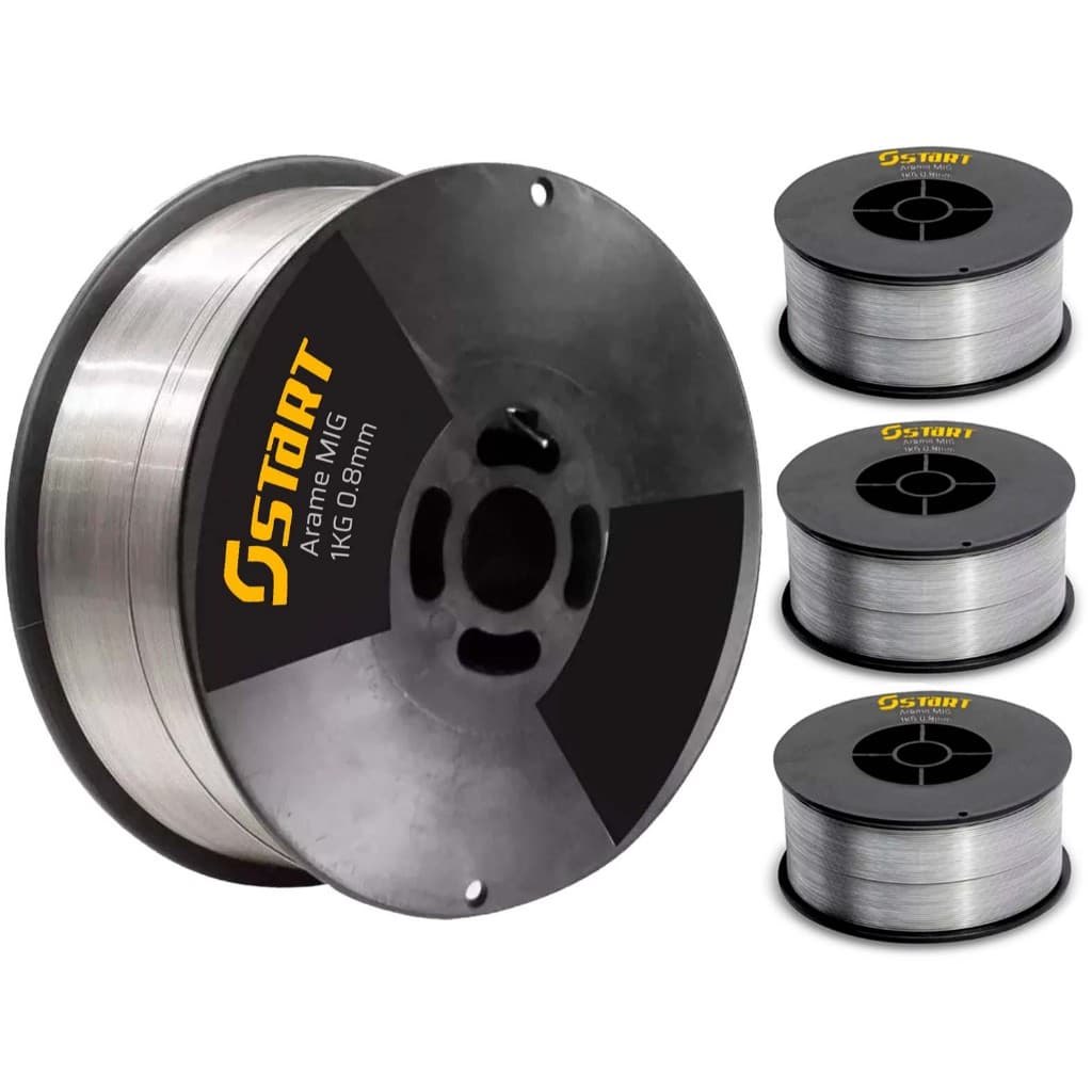 Kit Arame De Solda Mig Para Uso Sem Gás 0,8mm 1kg 4 Unidades