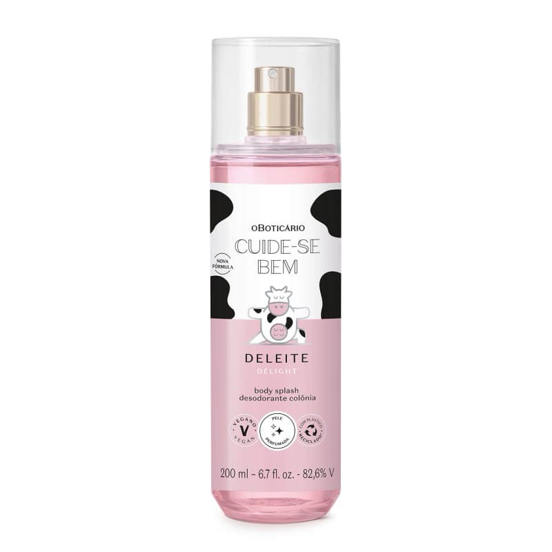 Body Splash Cuide-Se Bem Deleite 200ml, beijinho, Rosa e Algodão, Amoruda, Floratta Red