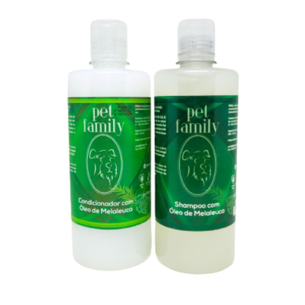 Shampoo E Condicionador Cachorro e Gato Óleo de Melaleuca Combate Dermatite Coceiras Irritações Tratamento