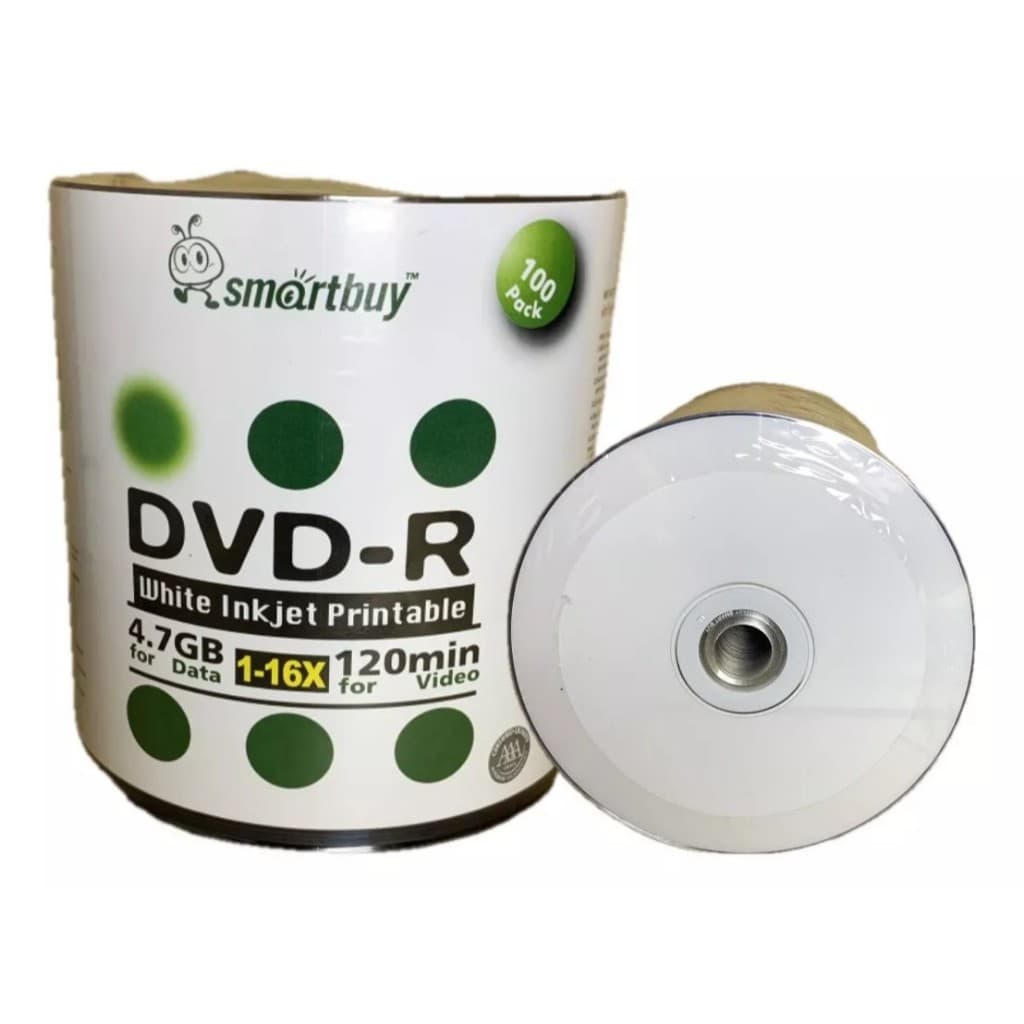 100 Dvd-r Printable Smartbuy 4.7gb 120 Minutos
