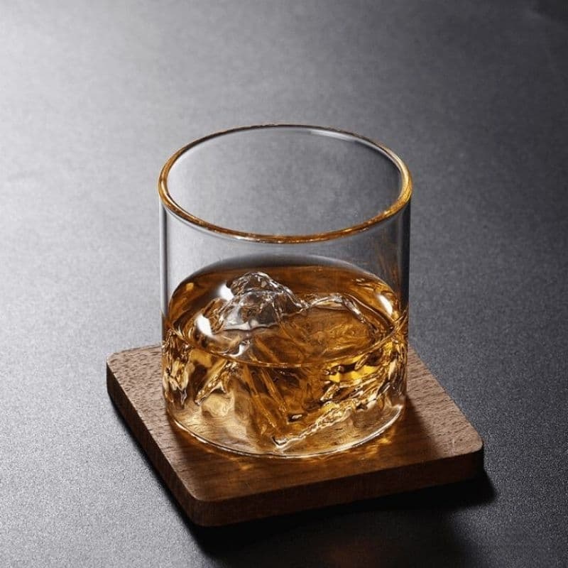 Copo De Vidro Temático C/Montanha Everest 3D - Whisky, Vinho, Suco Criativo Resistente 300ml E 175ml