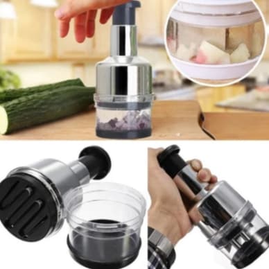 Triturador Manual Picador de Alimentos Dispenser para Alho Cebola Pimenta