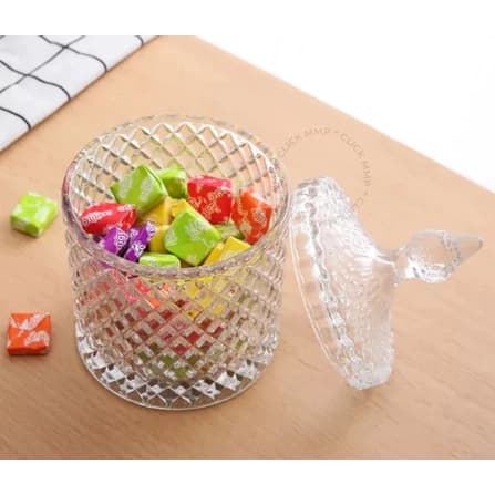 Pote Vidro Bomboniere Maldivas 580ml p/ Doces Transparente Estilosa