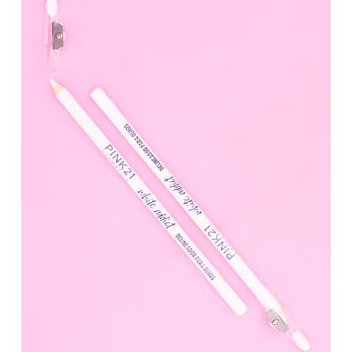 Delineador Branco para Olhos com Apontador White Addict Pink 21