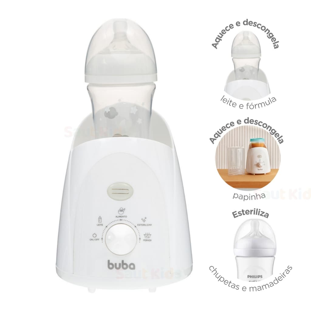 Aquecedor de Mamadeira Elétrico Buba Esterilizador de Mamadeira e Chupeta | 110V 220V