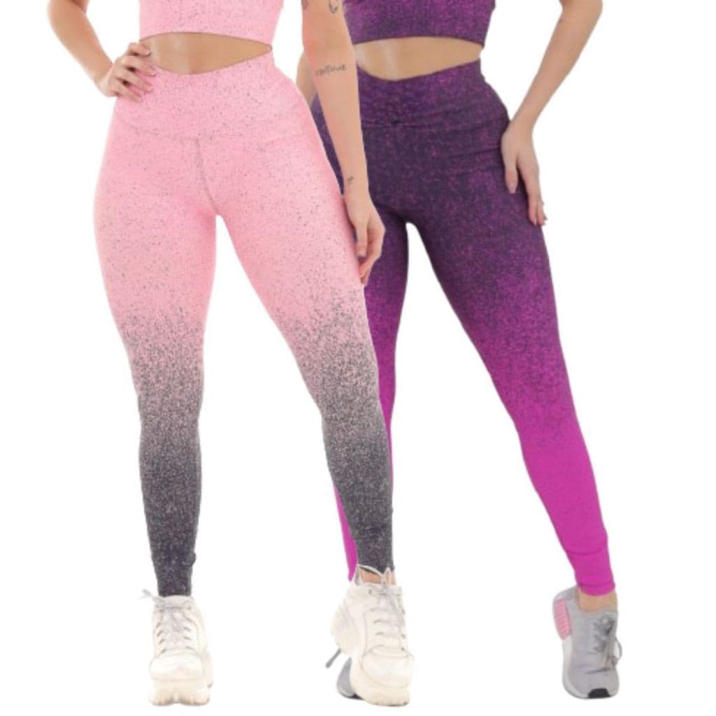 Kit 2 Calça Legging Feminina Degradê Empina Bumbum Academia