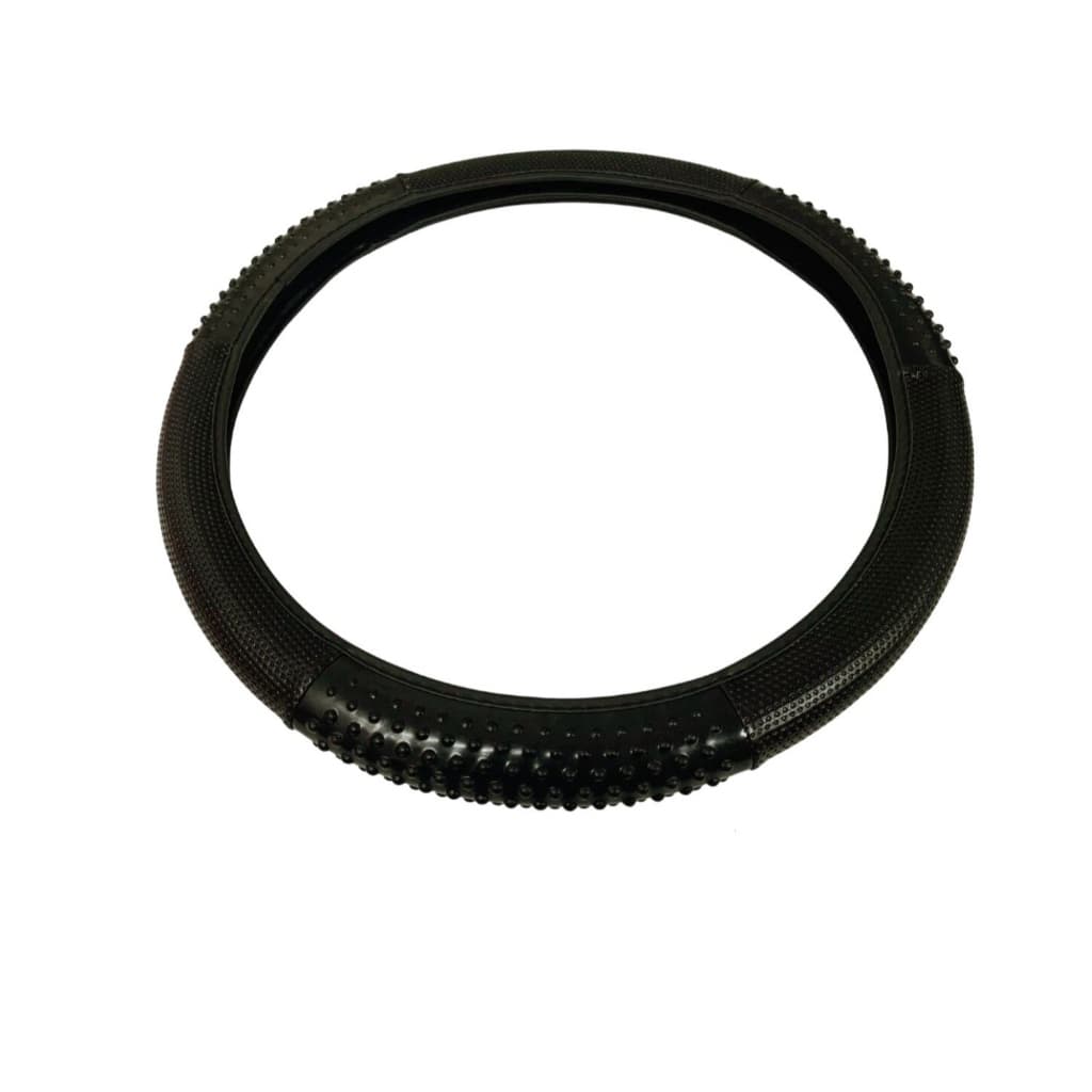 Capa Volante Com Massageador Esportivo 50cm Preto Para Caminhao Vw Worker Constellation Ford Cargo Mb Volvo Scania DAF