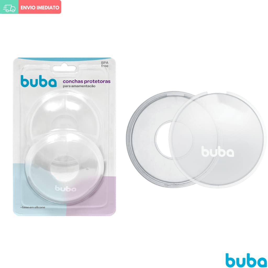 Conchas Protetoras para Seios Amamentação Buba Base Silicone Macio