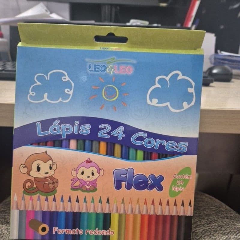 Lápis de cor com 24 cores