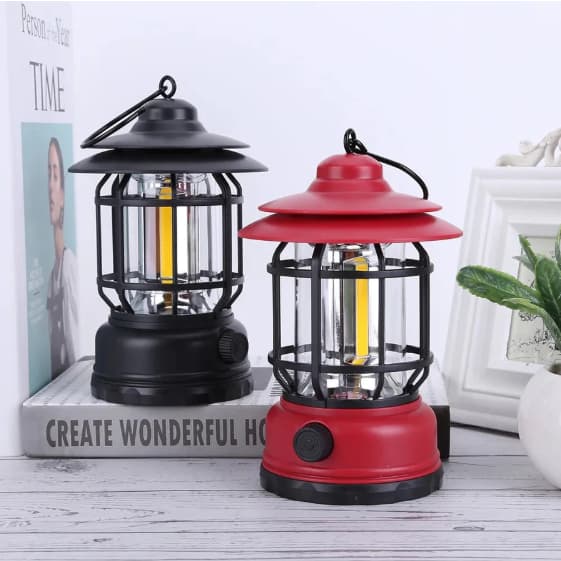 Lâmpada De Emergência Com LED Portátil Recarregável Lanterna Iluminacao Retrô Ajustável Para Acampamento/Ambiente EC6800