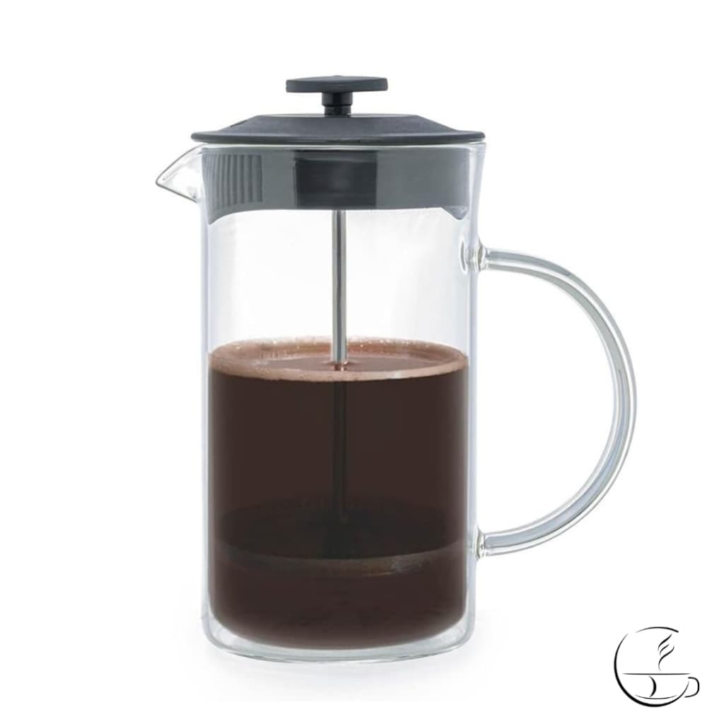 Cafeteira Prensa Francesa de Vidro Borossilicato e Tampa de Plástico Preta 400ml - Lyor.