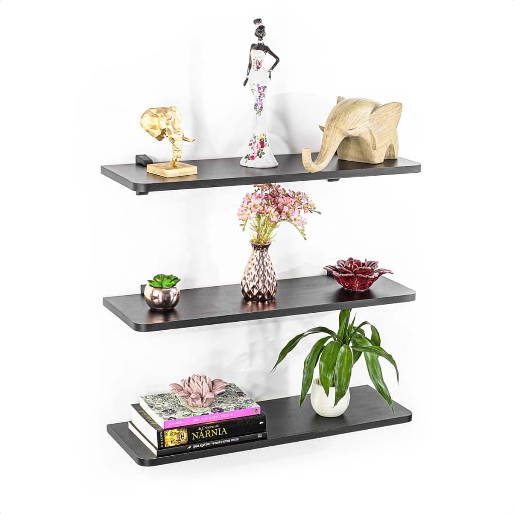 Prateleiras MDF Fosco Kit 3 Unidades Com Instalação Rápida e Segura