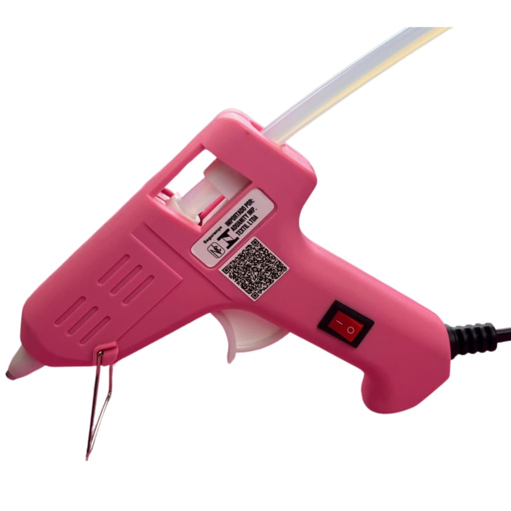 Pistola de Cola Quente 7.0 mm Rosa ou Vermelho artePunto com Botão Liga/Desliga Cabo de 1,80 Metro