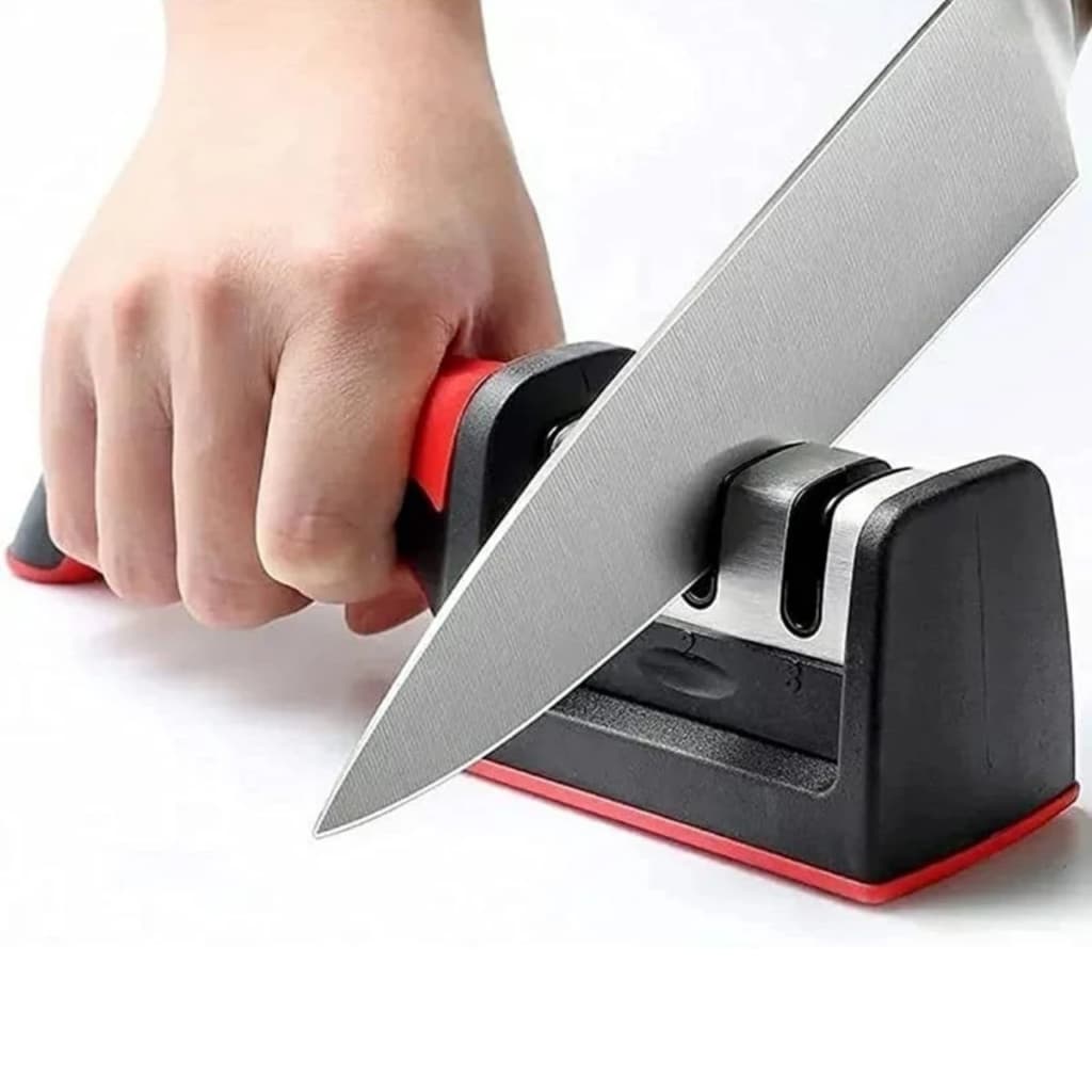 Afiador Amolador De Facas Em Aço Inox Com 3 Afiadores Amolador De Faca
