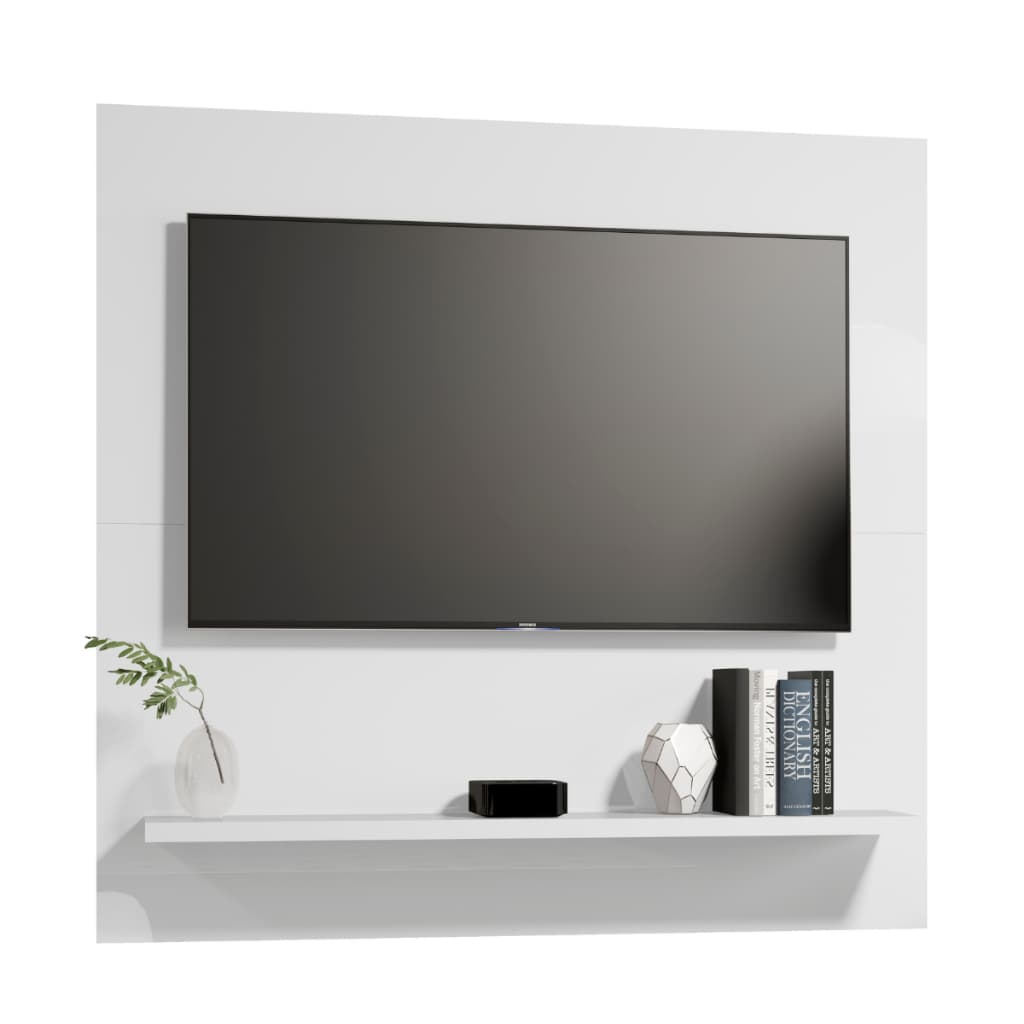 Painel Dubai TV 32 Suspenso Rack Sala Estante Quarto Funcional Design Moderno Branco