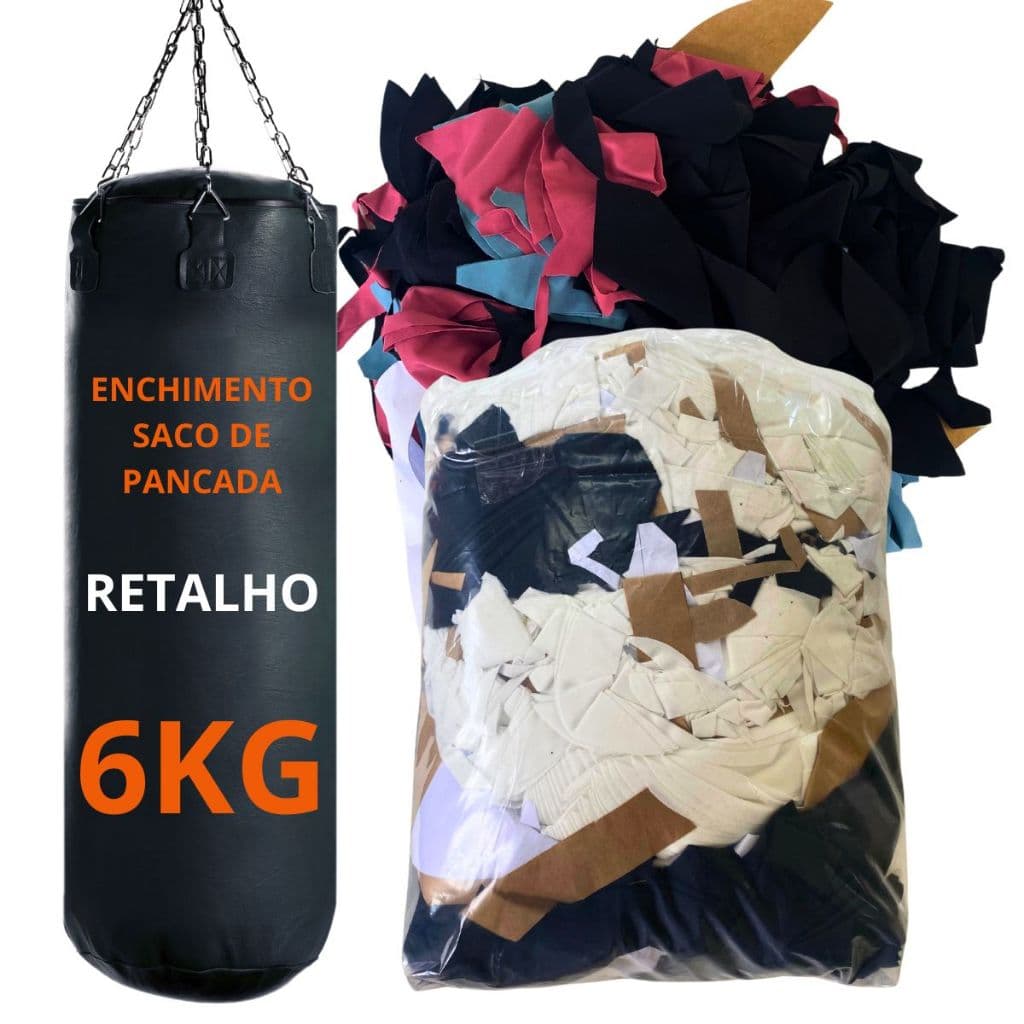 Enchimento para Saco de Pancadas e Almofada 6kg Retalho de Tecido Picado Absorção de Impacto