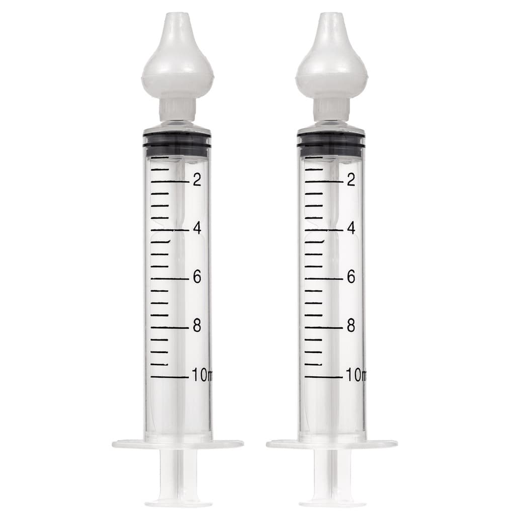 Kit 2 Lavadores Nasais Seringa Bico Ponta Silicone Bebê Buba