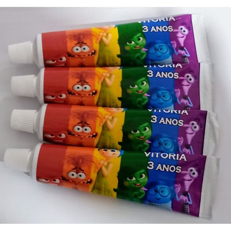 Creme dental infantil personalizado, sabor frutas ou chicle 16 unidades no tema desejado