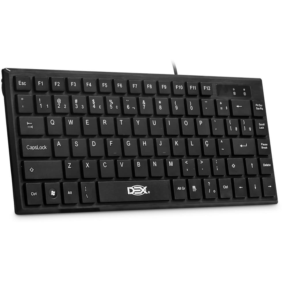 Mini Teclado Usb Com Fio Slim Ergonômico Preto Confortável Silencioso