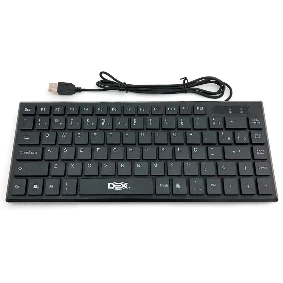 Teclado Mini Usb Com Fio Slim Portátil Preto Ergonômico Alta Qualidade