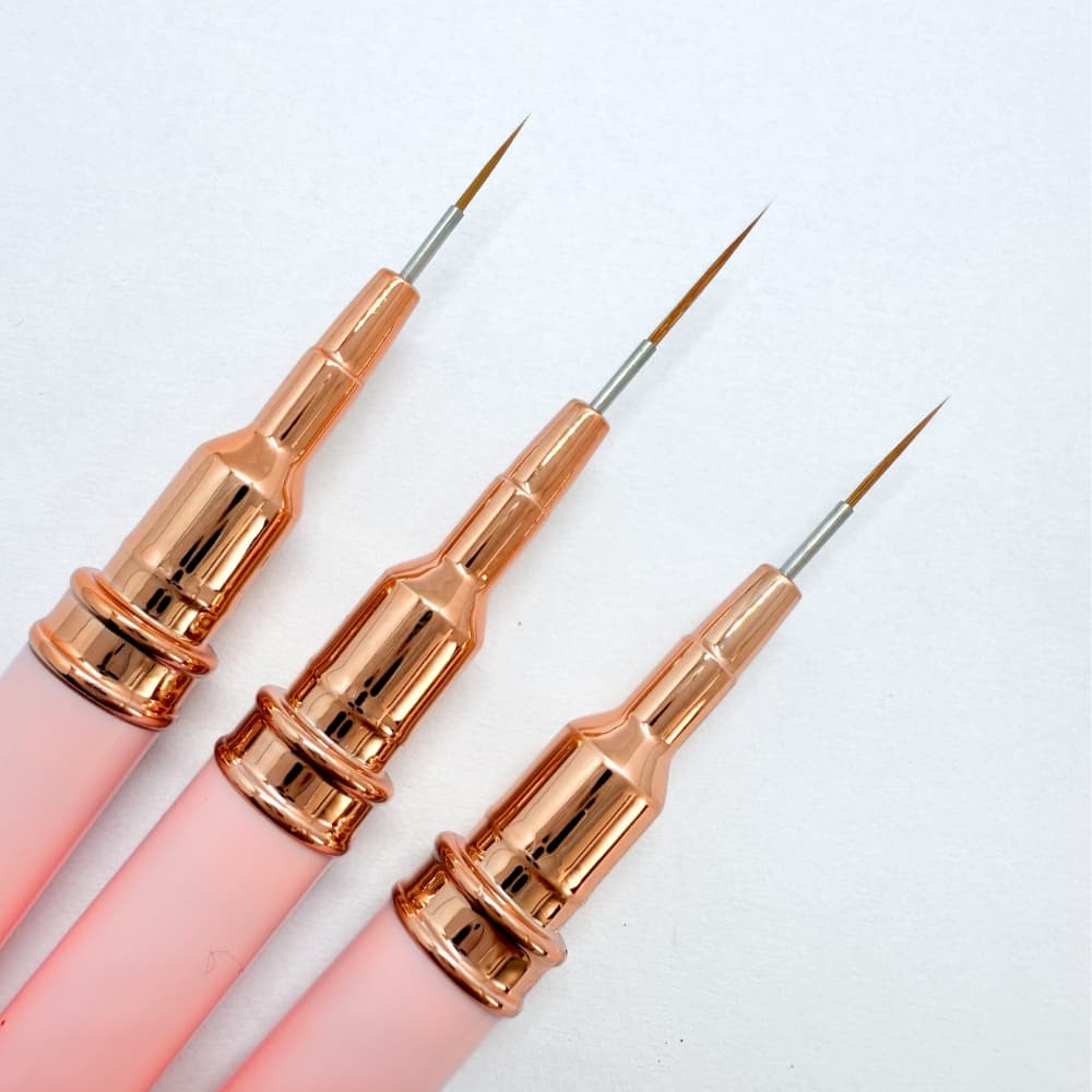 Kit 3 Pincel Ultra Fino Luxo Francesinha para Decoração de unha pincel ponta fina para unha nailart
