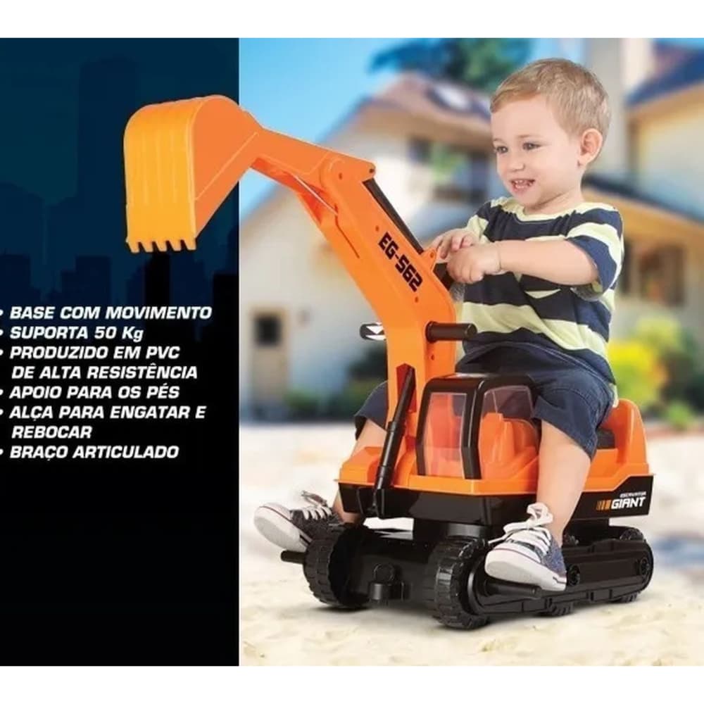 Brinquedo Maddie Mini Veiculo Infantil Escavadeira Giant Escavator